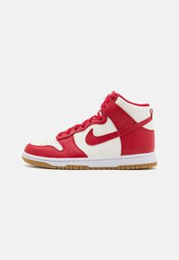 Nike Sportswear DUNK HIGH - Höga sneakers - sail/gym red/light brown/white
