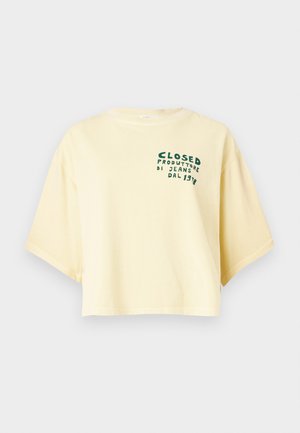 CROPPED - T-shirts med print - soft lemon