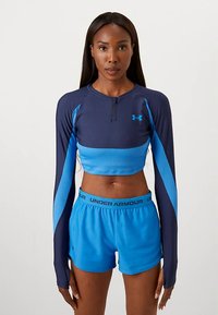 Under Armour HEATGEAR RIB - Långärmad tröja - washed navy/blue atlantis