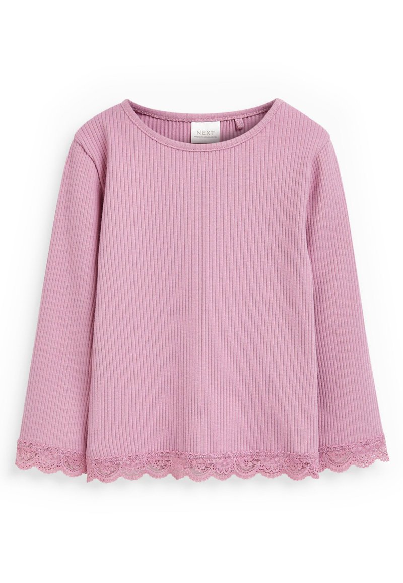 Next LONG SLEEVE LACE TRIM RIB T-SHIRT - Bluză cu mânecă lungă - purple