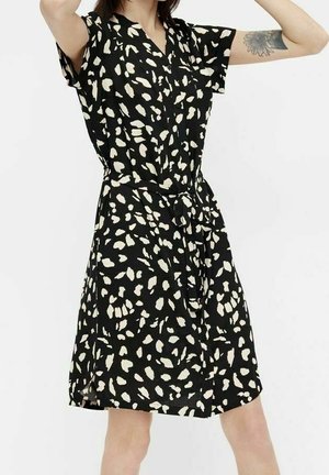 Vestido camisero - mottled black