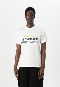 Replay SHORT SLEEVE GRAPHIC - Tricou cu imprimeu - natural white