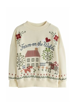 Next, REGULAR FIT - SWEATSHIRT - Sudadera - ecru embroidered detail