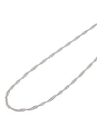 Delikat sølvvridd kædenduske med fine flettede led på hvid baggrund.