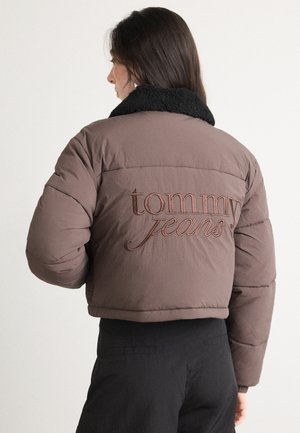 COLLAR PUFFER JACKET - Vinterjakker - black/walnut