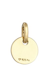 Goudgeplateerde zilveren hanger met een cirkelvormig ontwerp, een gladde oppervlakte en een gegraveerde '925 Ag' markering voor authenticiteit.