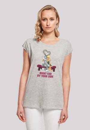 LOONEY TUNES BUGS AND LOLA VALENTINE S CUDDLE - Print T-shirt - heather grey