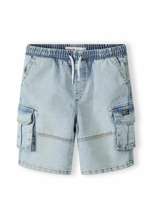 CARGO POCKETS - Jeansshorts - light blue denim