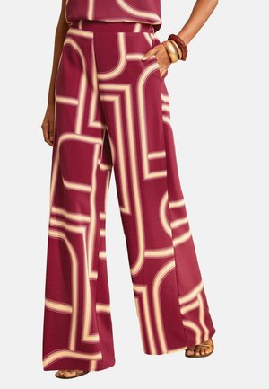 Love & Roses, REGULAR FIT - GEO PRINT TROUSERS - Stoffhose - wine