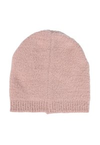 Berretto lavorato a maglia in morbido rosa, con una finitura testurizzata e un design aderente e svasato. L'orlo a coste alla base garantisce una vestibilità sicura.