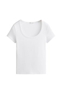 SOFT TOUCH HEAVY RIB ROUND NECK - T-shirt basic - white