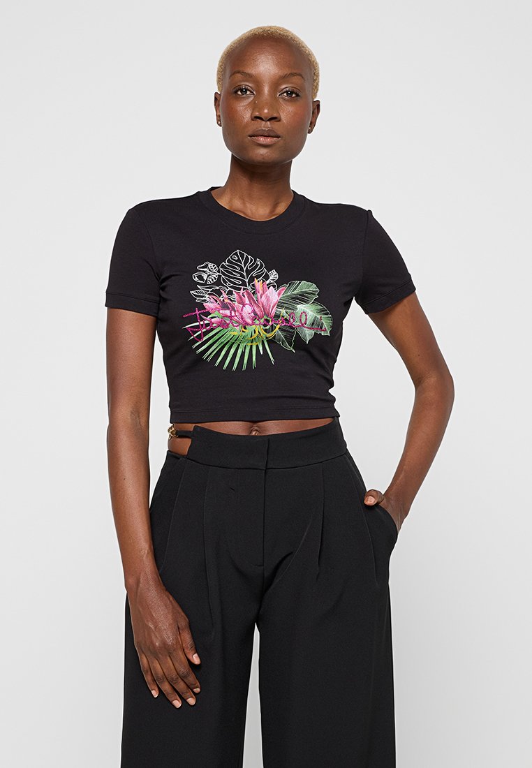 Just Cavalli T-shirt print zwart