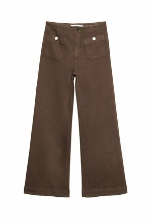Stradivarius MINIMALIST - Hlače - dark brown