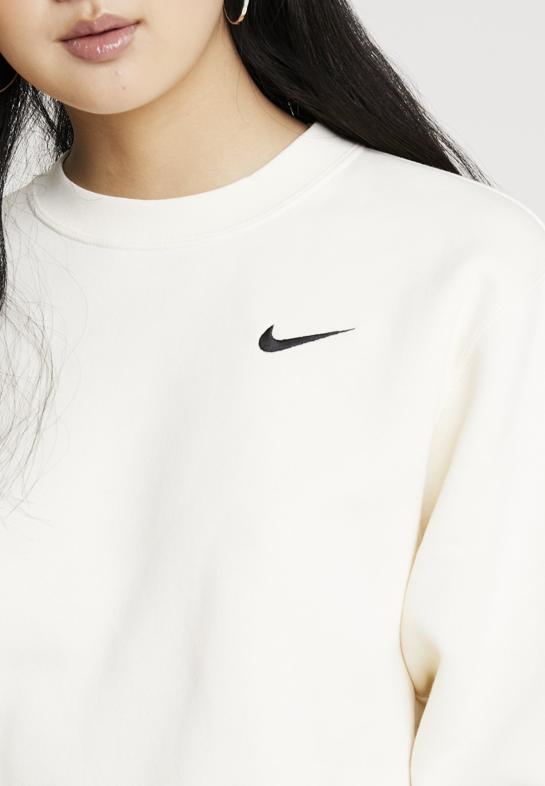 Nike Sportswear CREW TREND Sweater pale ivoryblack Nike Sportswear CREW TREND Sweater pale ivoryblack
