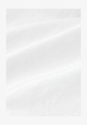 White fabric with a smooth, slightly glossy texture, featuring subtle ripples and folds, indicating lightweight and breathable material.