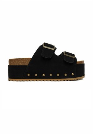 DeeZee, DEEZEE WOMEN'S FLIP-FLOPS BLACK - Mules med hæl - black