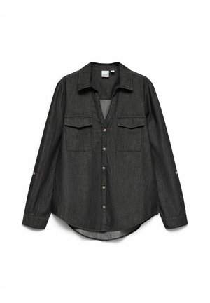 Vero Moda, VMBUMPY LS LOOSE POCKET DNM SHIRT NOOS - Chemisier - black denim