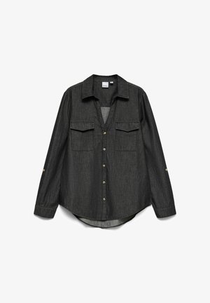 Vero Moda, VMBUMPY LS LOOSE POCKET DNM SHIRT NOOS - Chemisier - black denim