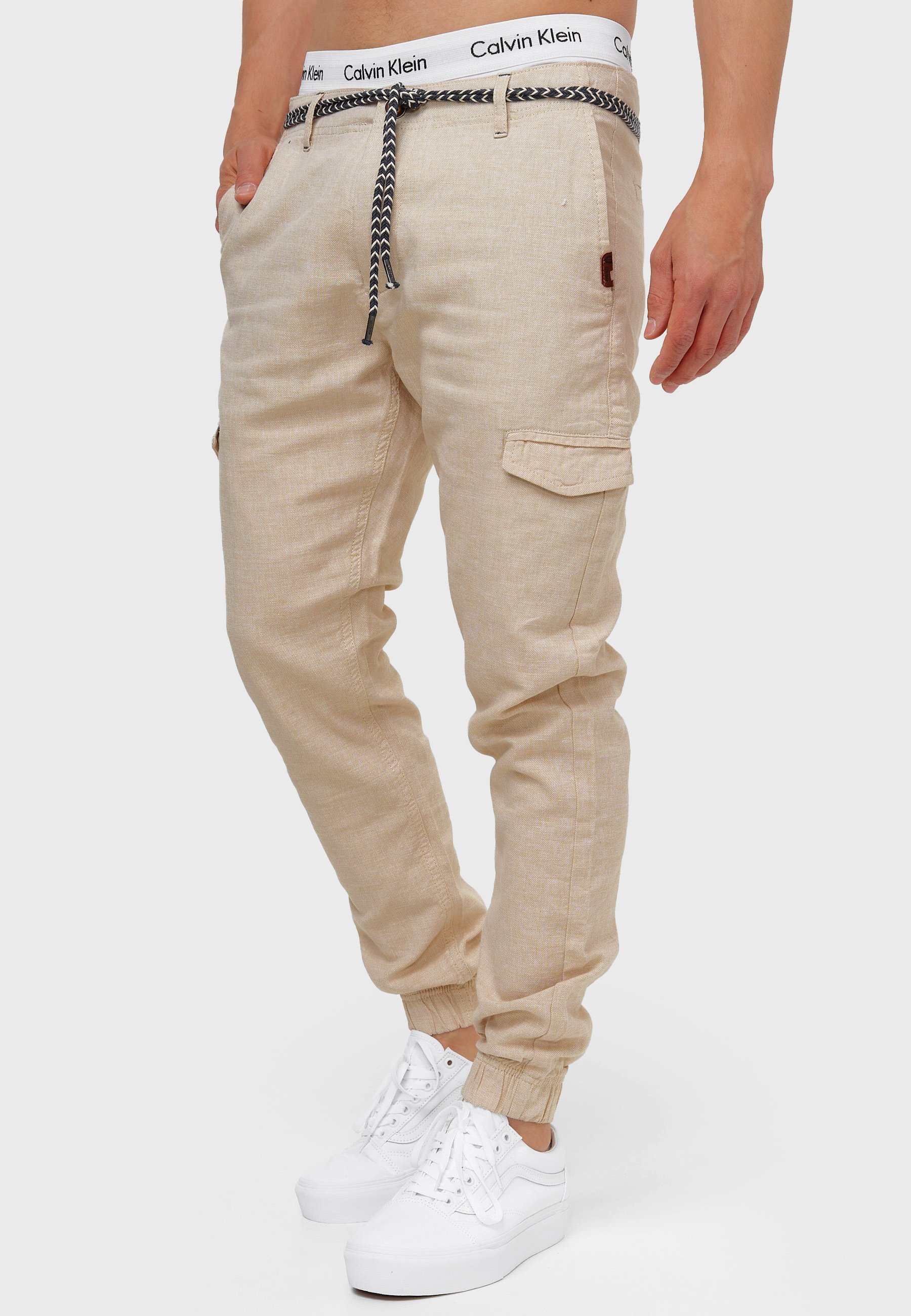 INDICODE JEANS BOOTH - Pantaloni cargo - fog/beige - Zalando.it