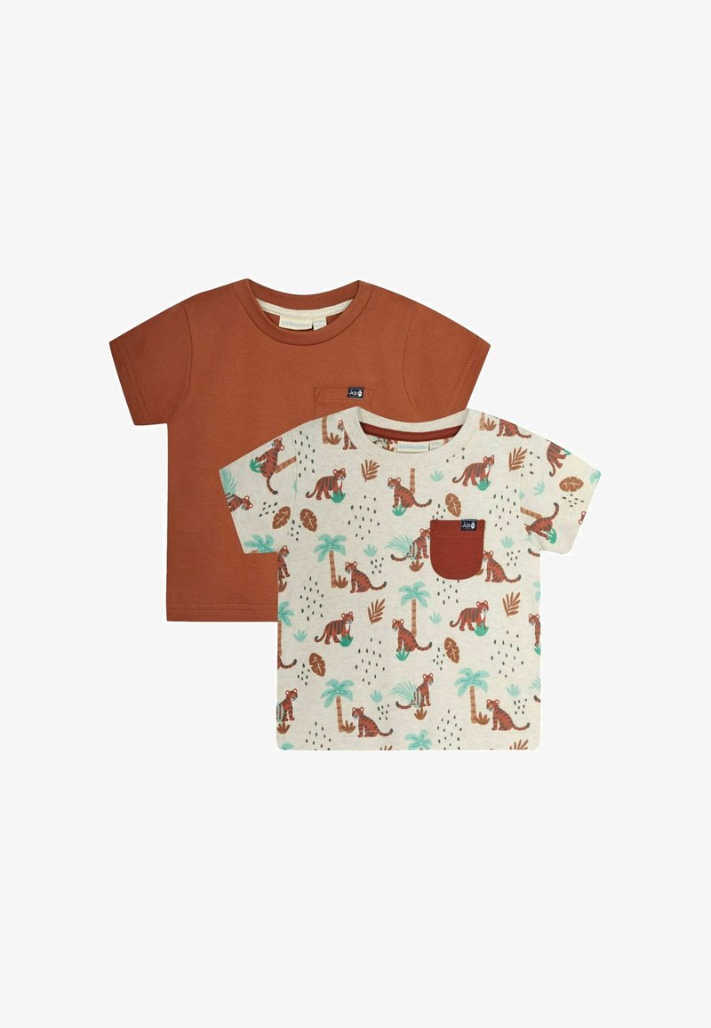 JoJo Maman Bébé 2-PACK REGULAR FIT - Základné tričko - natural tigers