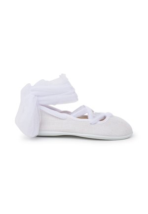 TIRAS CRUZADAS - Ankle cuff ballet pumps - blanco