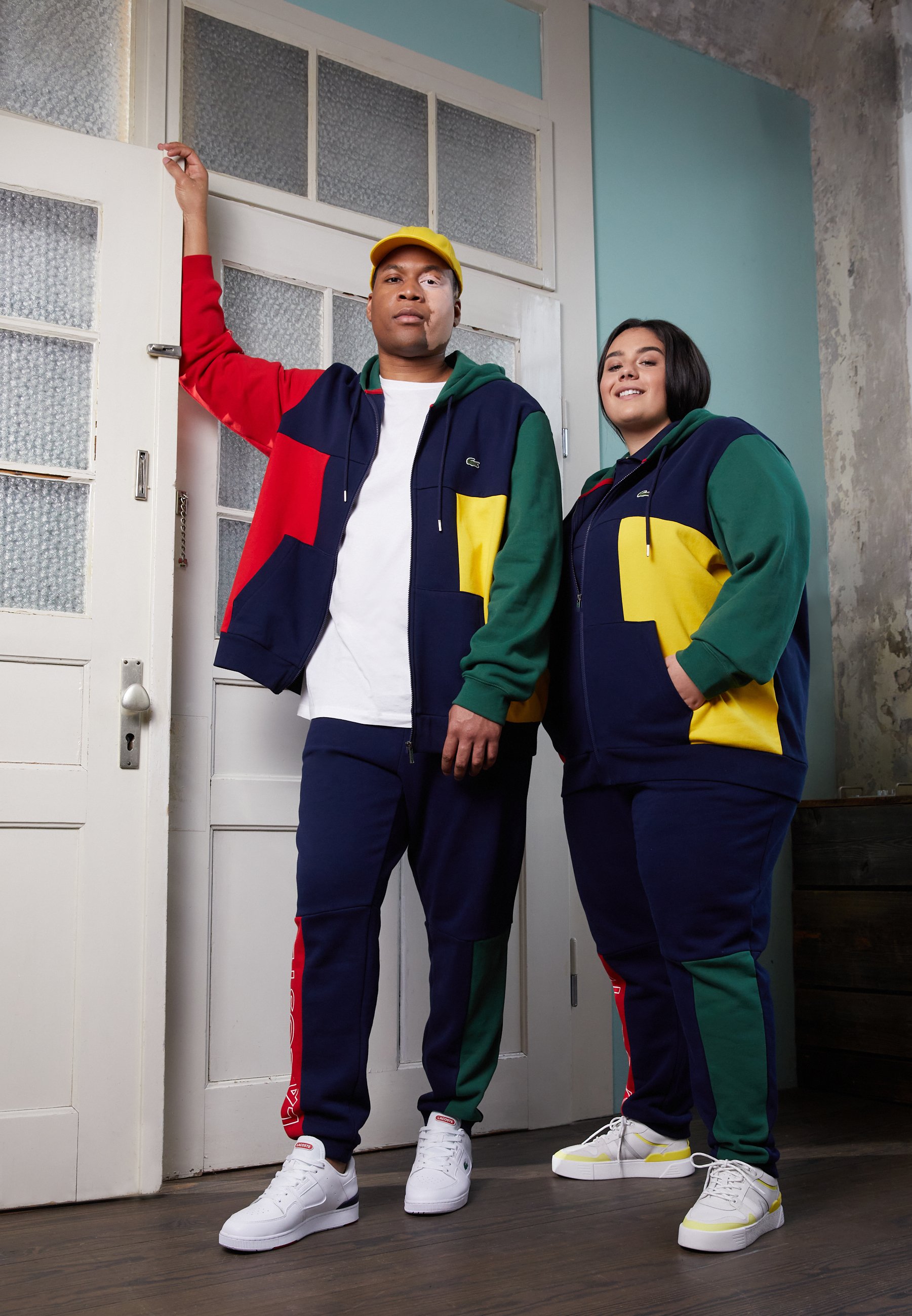 red green yellow blue jacket