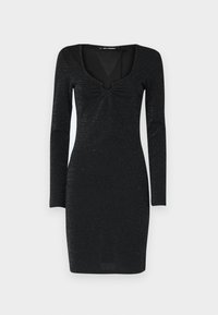 KARL LAGERFELD FAN DRESS - Džersio suknelė - black lurex