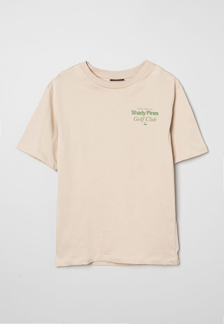 name it T-shirt print beige