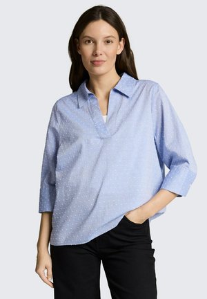 Bluse - blue white dobby