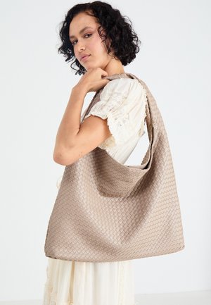 BRAIDED LARGE BAG - Tote bag - taupe