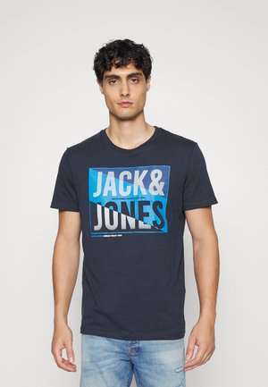 JJSCOTT TEE CREW NECK - Camiseta estampada - navy blazer
