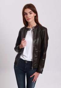 Lee Cooper - Leather jacket - brown Thumbnail Image 1