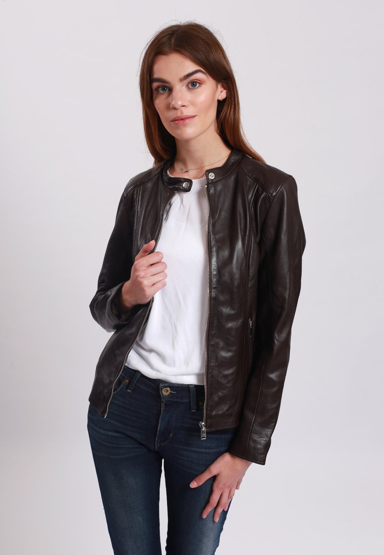Lee Cooper Veste en cuir brown/marron
