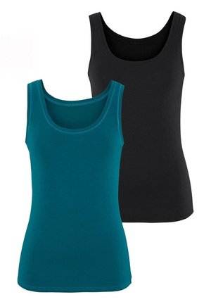 LASCANA, 2 PACK - Top - petrol + schwarz