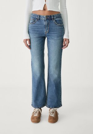Straight leg jeans - mottled royal blue