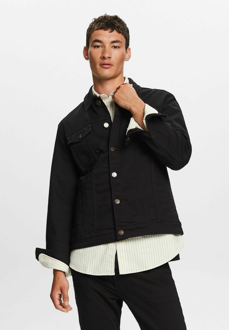 Esprit INDOOR Denim jacket black rinse/rinsed denim Zalando.ie