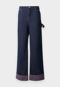 TWIST KNEE SEAMS PANTS - Laza szabású farmerek - dark-blue denim