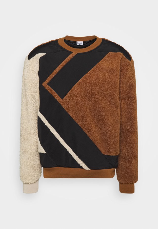 TEDDY BLOCK CREW - Sweatshirt - brown