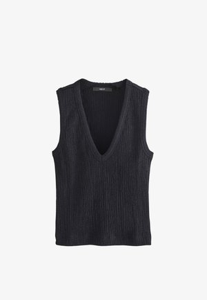 Next, SLEEVELESS TEXTURED V-NECK . - Top - black