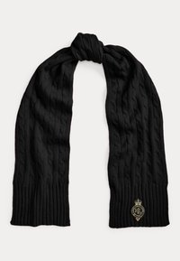 Lauren Ralph Lauren CREST PATCH CABLE KNIT SCARF - Sjal - black