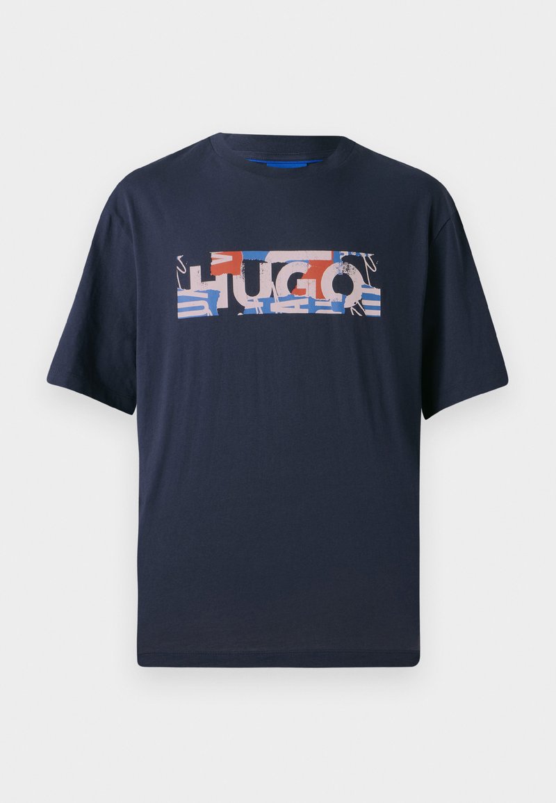 HUGO T-shirt print donkerblauw