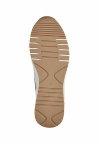 Semelle de chaussure avec une base en caoutchouc tanné texturée, présentant des rainures horizontales et verticales ; comprend la taille « 37 » embossée sur la surface.