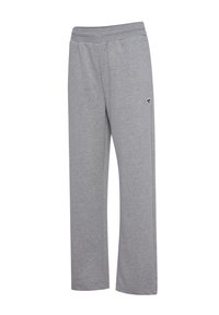 Grau Baumwoll-Sweatpants mit einem elastischen Bund, ausgestattet mit zwei Seitentaschen und einem kleinen Logodetail am linken Bein.