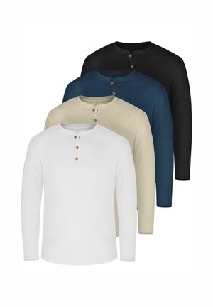 4 PACK - Langarmshirt - beige/marine/schwarz/weiß