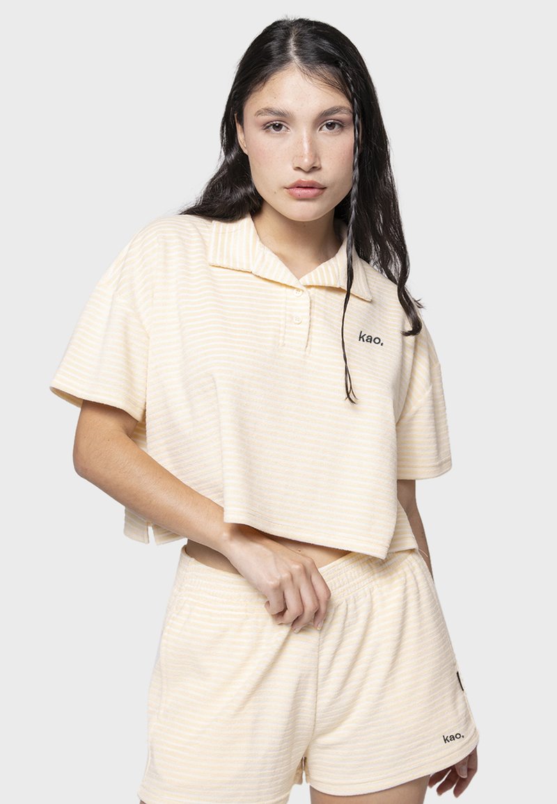 Kaotiko TOWEL STRIPE - Polokošeľa - pale yellow