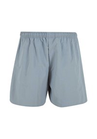 Svetlomodré plavky s elastickým pásom, vyrobené z ľahkej tkaniny. Majú hladkú textúru a voľný strih.