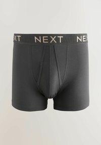 Boxer-briefs en coton gris avec une ceinture extensible arborant "NEXT" en lettres dorées. Disponibles dans un design ajusté avec une texture lisse.