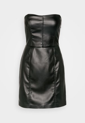 FAUX LEATHER TUBE DRESS - Sukienka koktajlowa - black