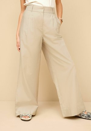 SMART WIDE LEG - Kelnės - stone