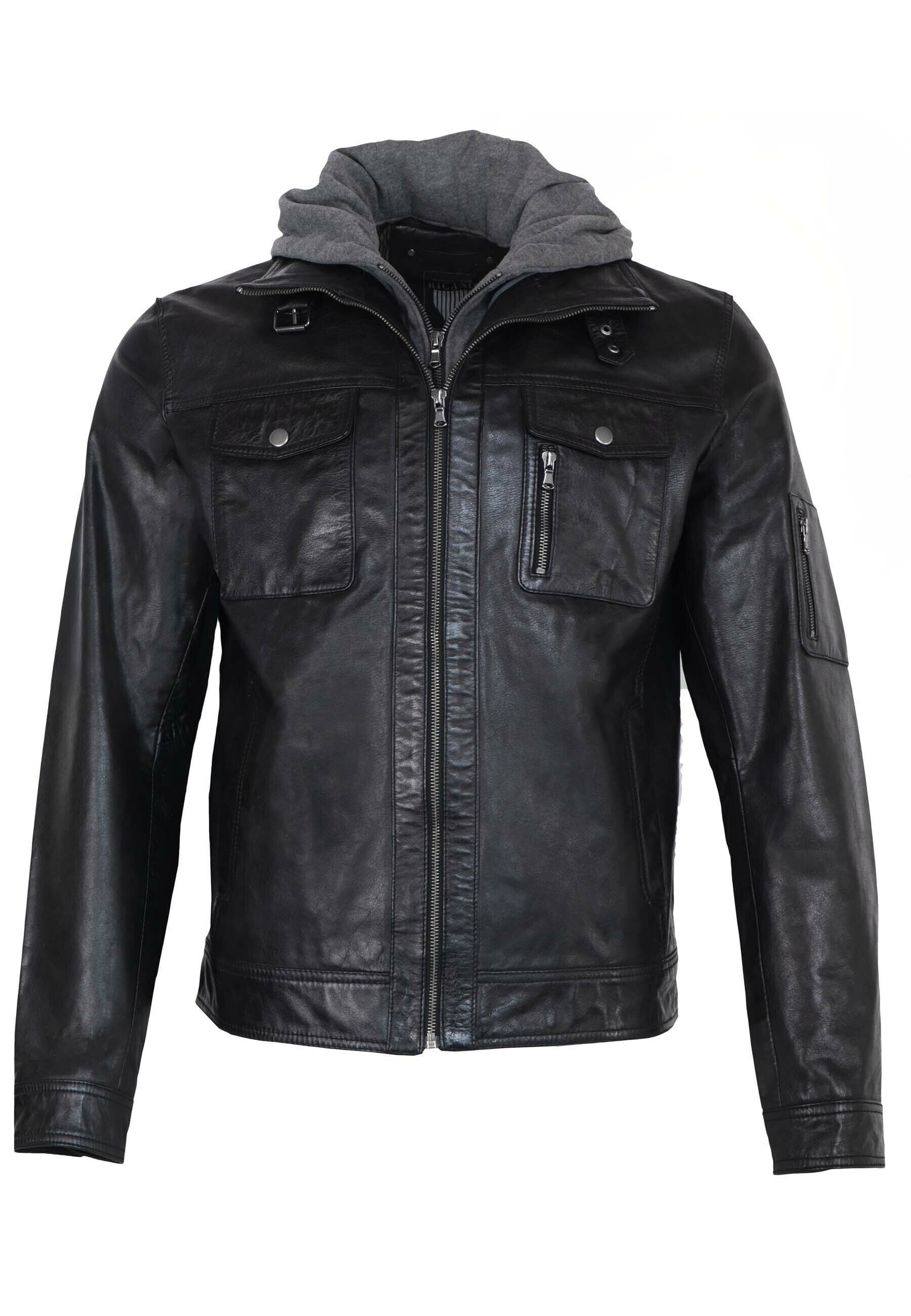 れいこ Ricano Leather jacket - schwarz/black - Zalando